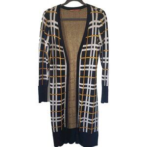 Belldini Duster Sweater Soft Knit Plaid S Open Front Cardigan